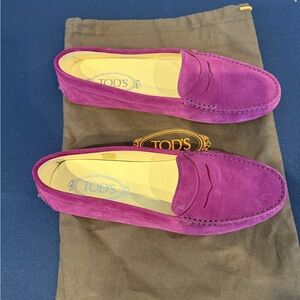 Tod's Vibrant Purple Suede Loafers